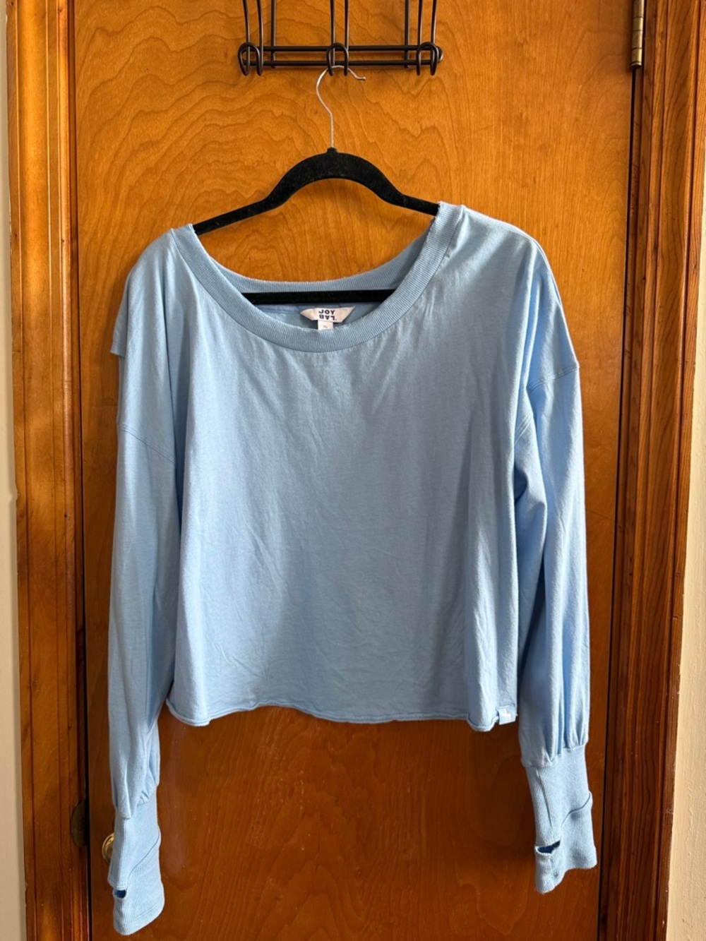 JoyLab Pastel Blue Cropped Long-Sleeve Tee